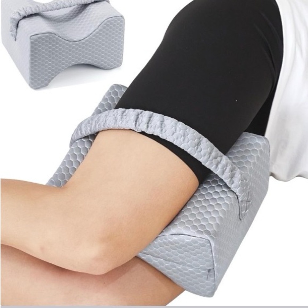 Leg Pillow Knee Spacer with Strap - Light Gray